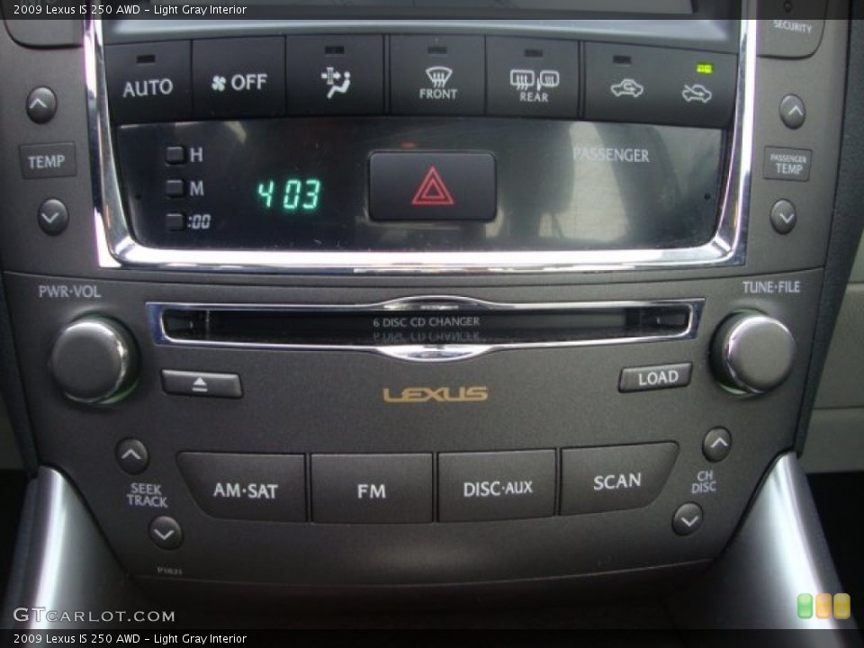 Light Gray Interior Controls for the 2009 Lexus IS 250 AWD #60791672