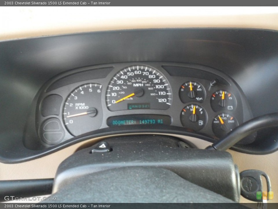 Tan Interior Gauges for the 2003 Chevrolet Silverado 1500 LS Extended Cab #60800177