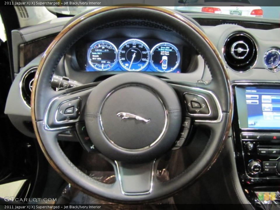 Jet Black/Ivory Interior Steering Wheel for the 2011 Jaguar XJ XJ Supercharged #60801065