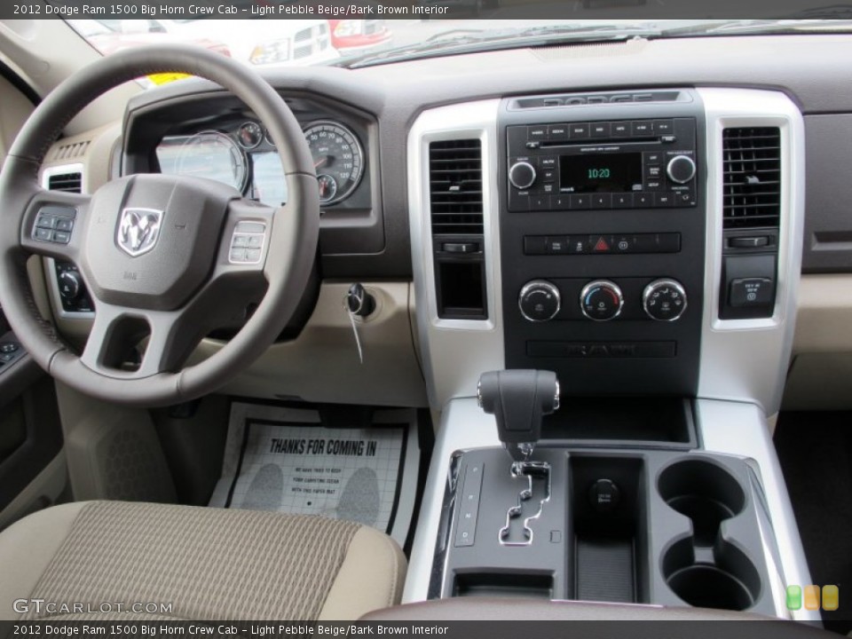 Light Pebble Beige/Bark Brown Interior Dashboard for the 2012 Dodge Ram 1500 Big Horn Crew Cab #60804025