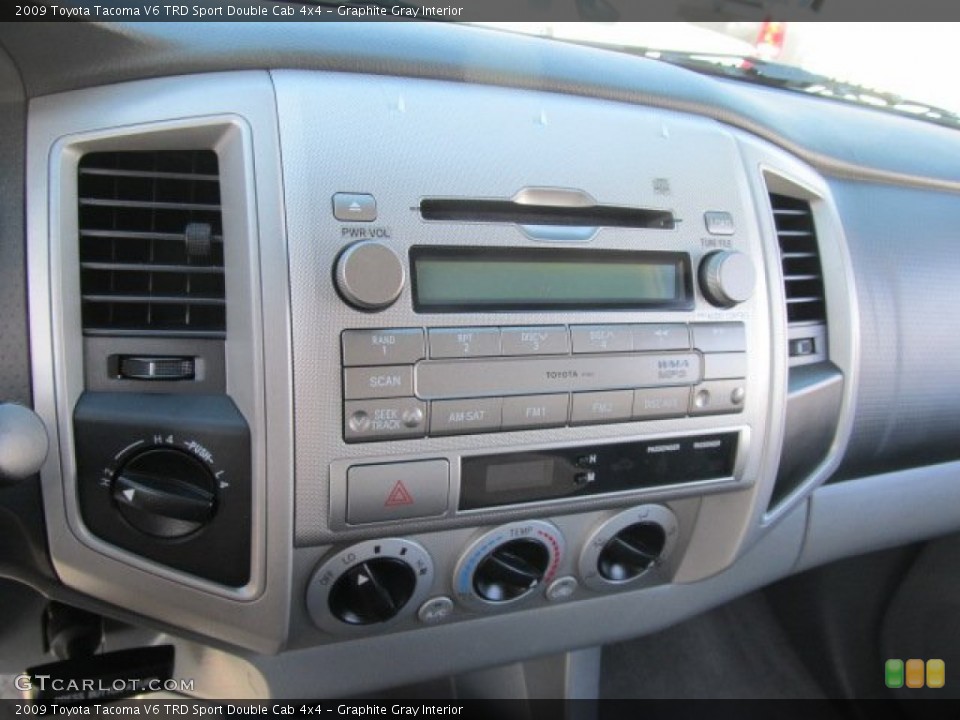 Graphite Gray Interior Controls for the 2009 Toyota Tacoma V6 TRD Sport Double Cab 4x4 #60805812