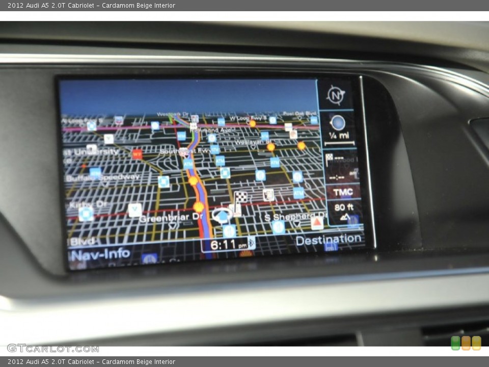 Cardamom Beige Interior Navigation for the 2012 Audi A5 2.0T Cabriolet #60815397