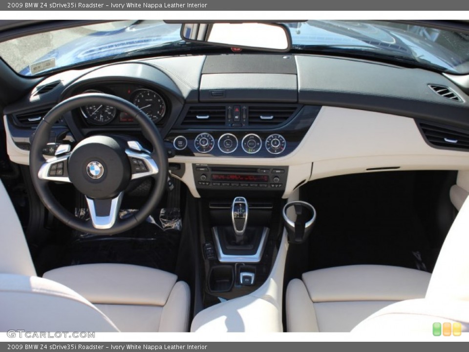 Ivory White Nappa Leather Interior Dashboard for the 2009 BMW Z4 sDrive35i Roadster #60818838