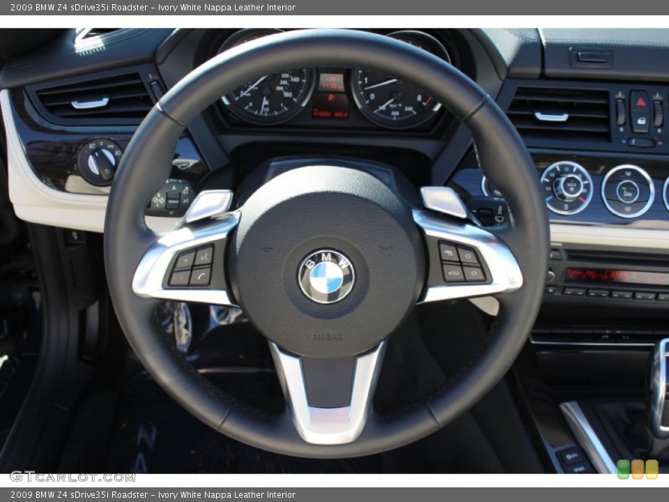 Ivory White Nappa Leather Interior Steering Wheel for the 2009 BMW Z4 sDrive35i Roadster #60818844