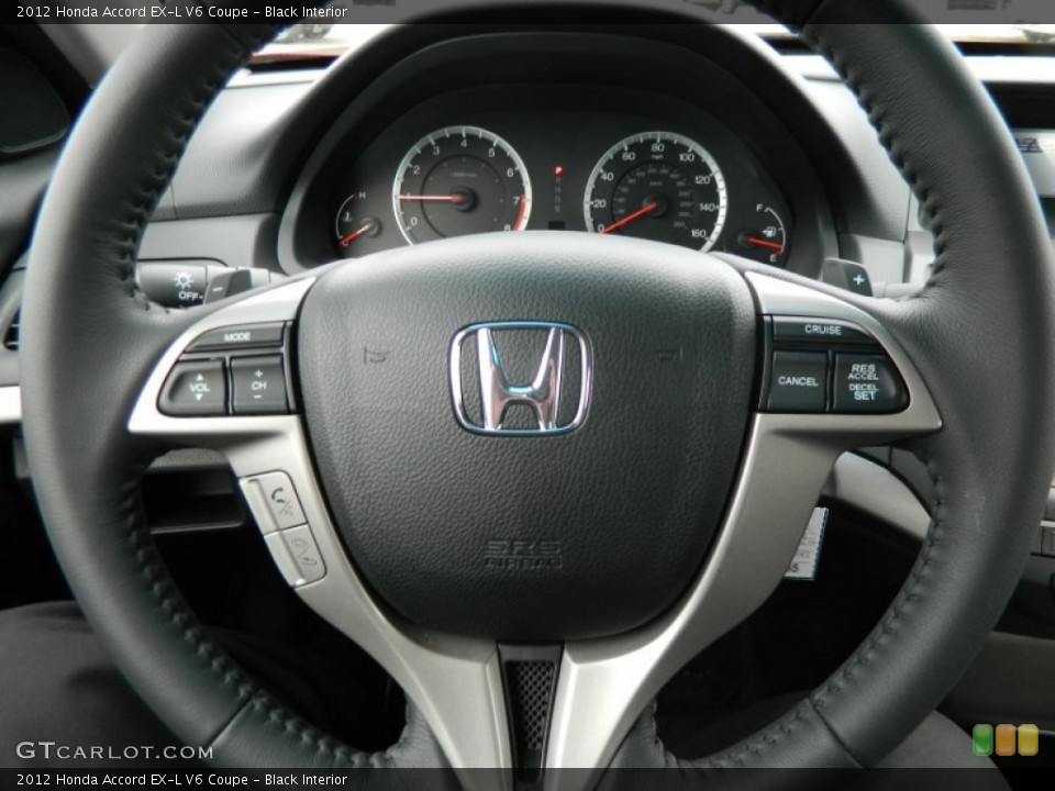 Black Interior Steering Wheel for the 2012 Honda Accord EX-L V6 Coupe #60824074