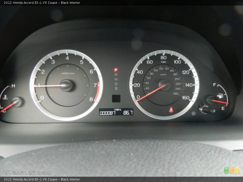 Black Interior Gauges for the 2012 Honda Accord EX-L V6 Coupe #60824077