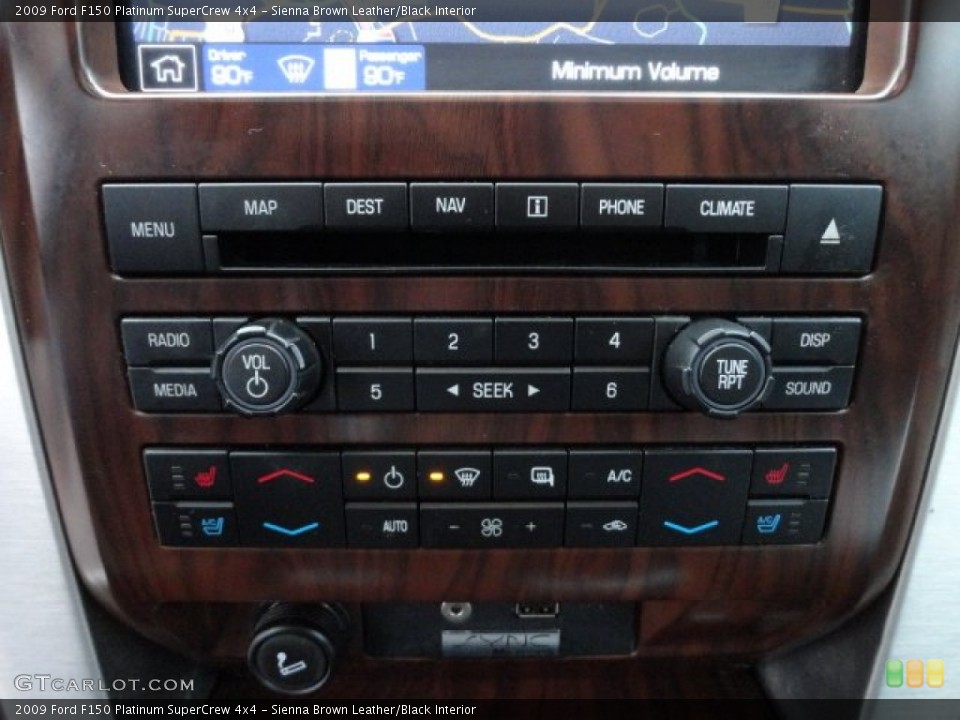 Sienna Brown Leather/Black Interior Controls for the 2009 Ford F150 Platinum SuperCrew 4x4 #60827979