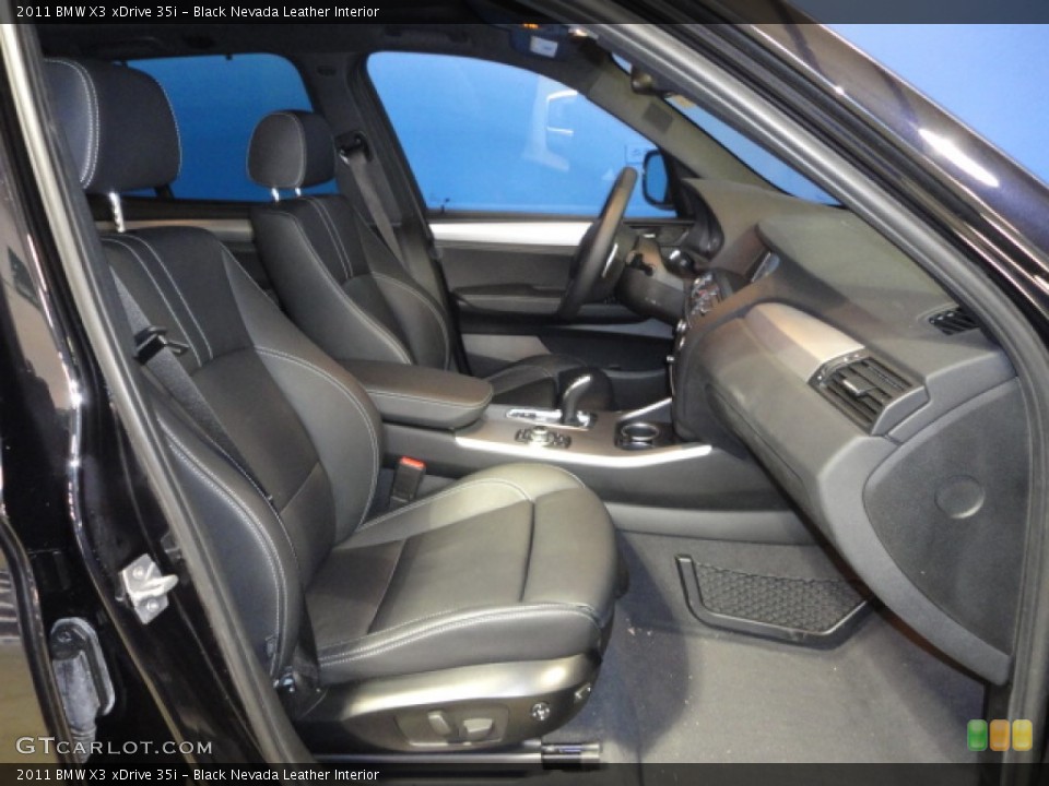 Black Nevada Leather 2011 BMW X3 Interiors