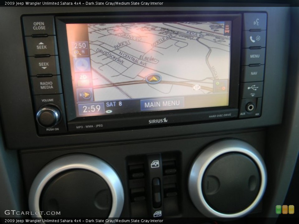 Dark Slate Gray/Medium Slate Gray Interior Navigation for the 2009 Jeep Wrangler Unlimited Sahara 4x4 #60830060