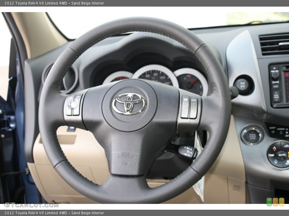 Sand Beige Interior Steering Wheel for the 2012 Toyota RAV4 V6 Limited 4WD #60835272
