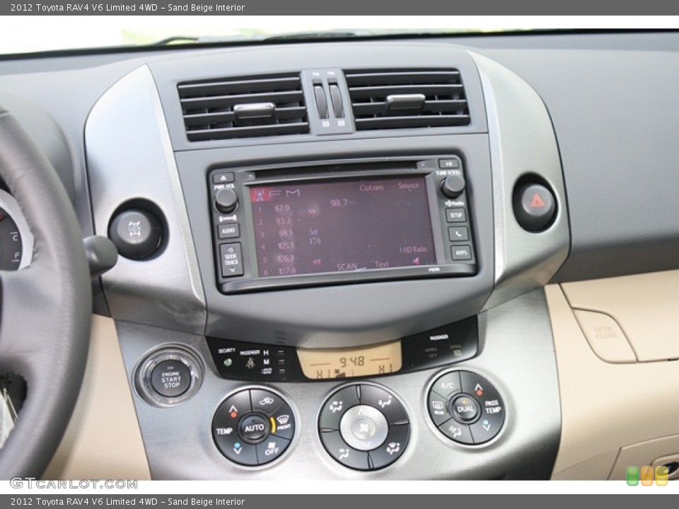 Sand Beige Interior Controls for the 2012 Toyota RAV4 V6 Limited 4WD #60835275