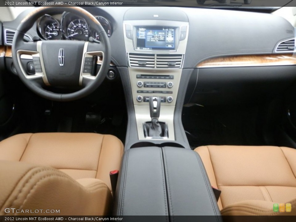 Charcoal Black/Canyon Interior Dashboard for the 2012 Lincoln MKT EcoBoost AWD #60837842