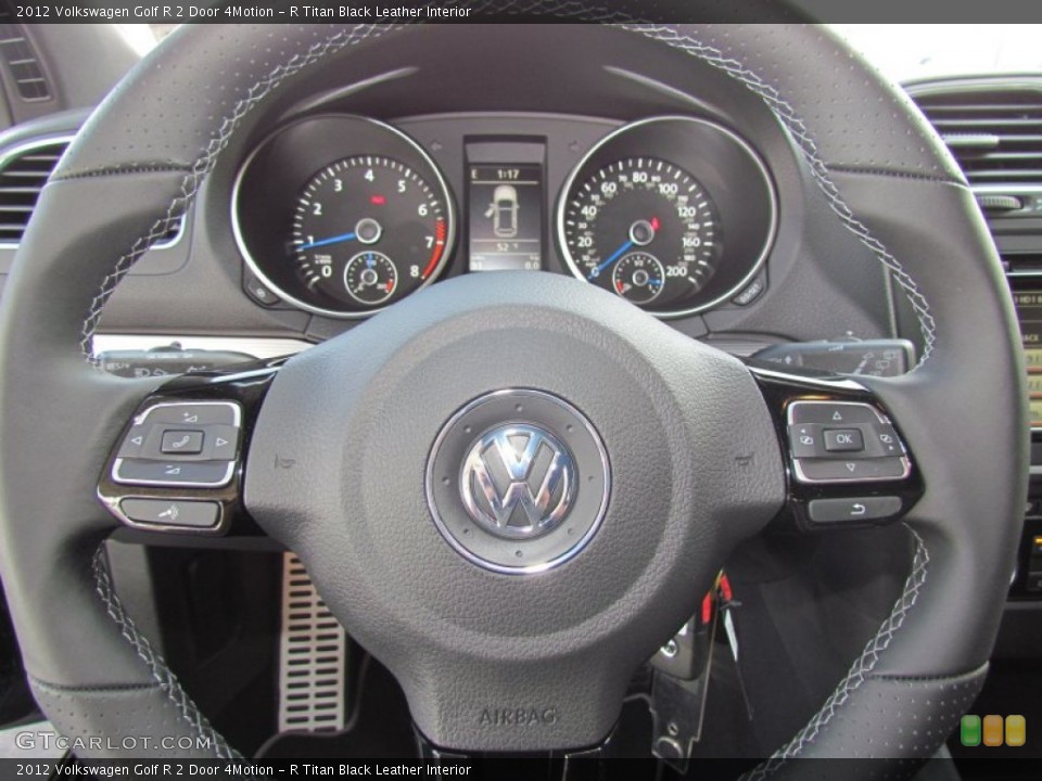 R Titan Black Leather Interior Steering Wheel for the 2012 Volkswagen Golf R 2 Door 4Motion #60845796