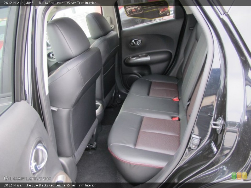 Black/Red Leather/Silver Trim Interior Rear Seat for the 2012 Nissan Juke SL #60852189