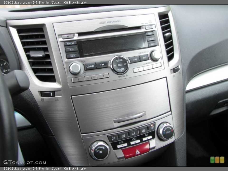 Off Black Interior Controls for the 2010 Subaru Legacy 2.5i Premium Sedan #60865362