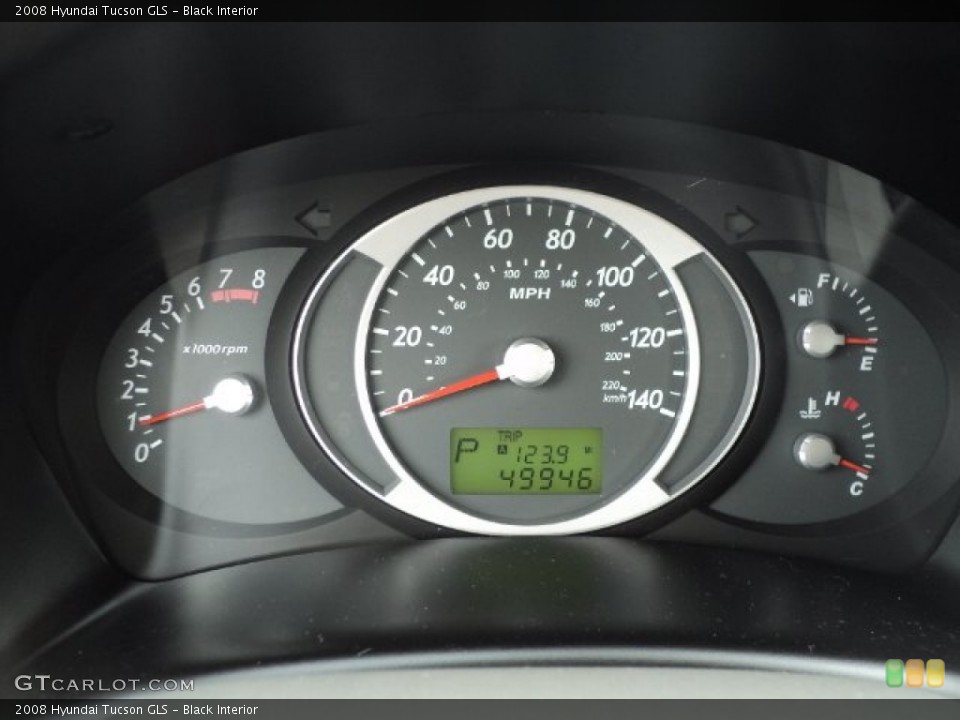 Black Interior Gauges for the 2008 Hyundai Tucson GLS #60872196