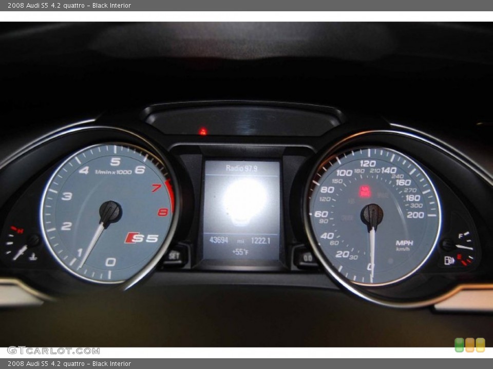 Black Interior Gauges for the 2008 Audi S5 4.2 quattro #60878871