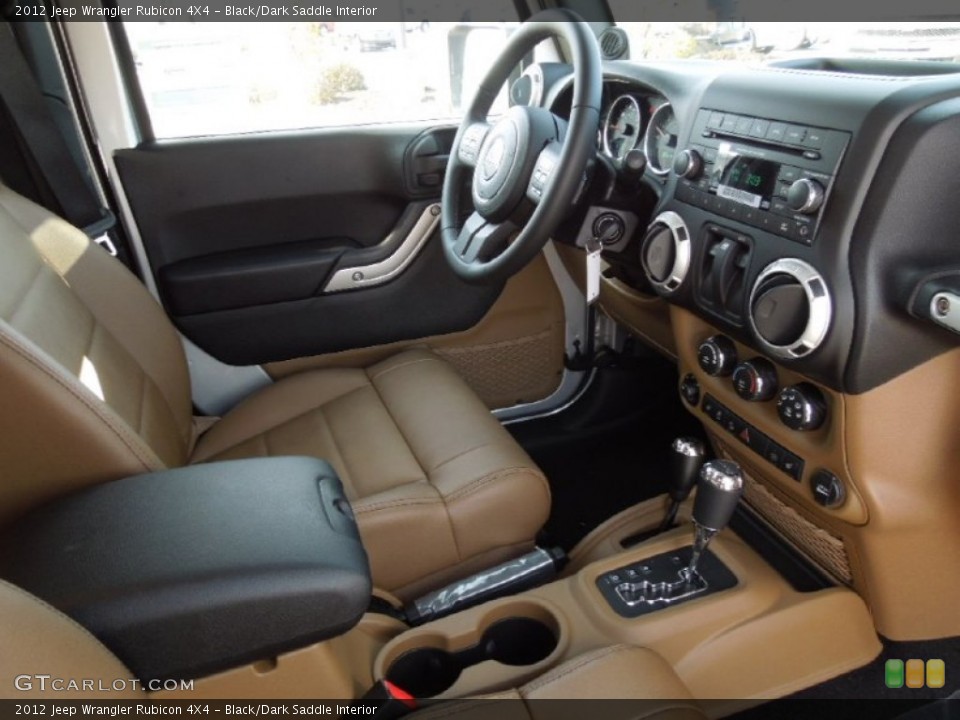 Black/Dark Saddle Interior Photo for the 2012 Jeep Wrangler Rubicon 4X4 #60880024