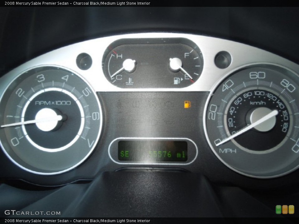 Charcoal Black/Medium Light Stone Interior Gauges for the 2008 Mercury Sable Premier Sedan #60885294