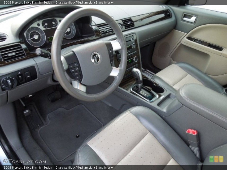 Charcoal Black/Medium Light Stone Interior Prime Interior for the 2008 Mercury Sable Premier Sedan #60885414