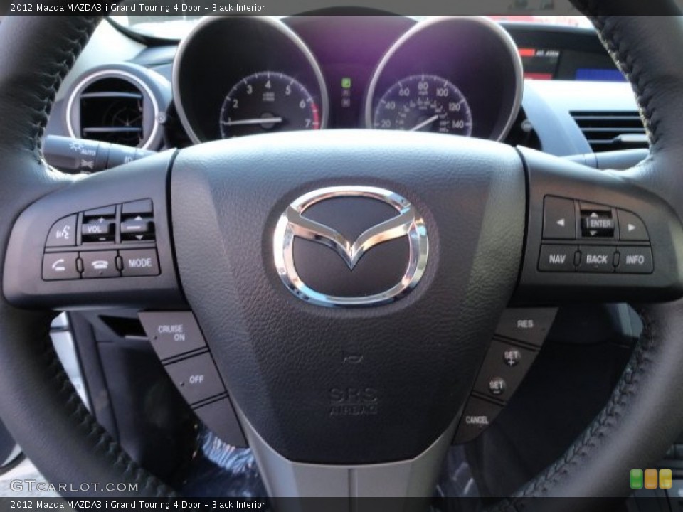 Black Interior Steering Wheel for the 2012 Mazda MAZDA3 i Grand Touring 4 Door #60886413