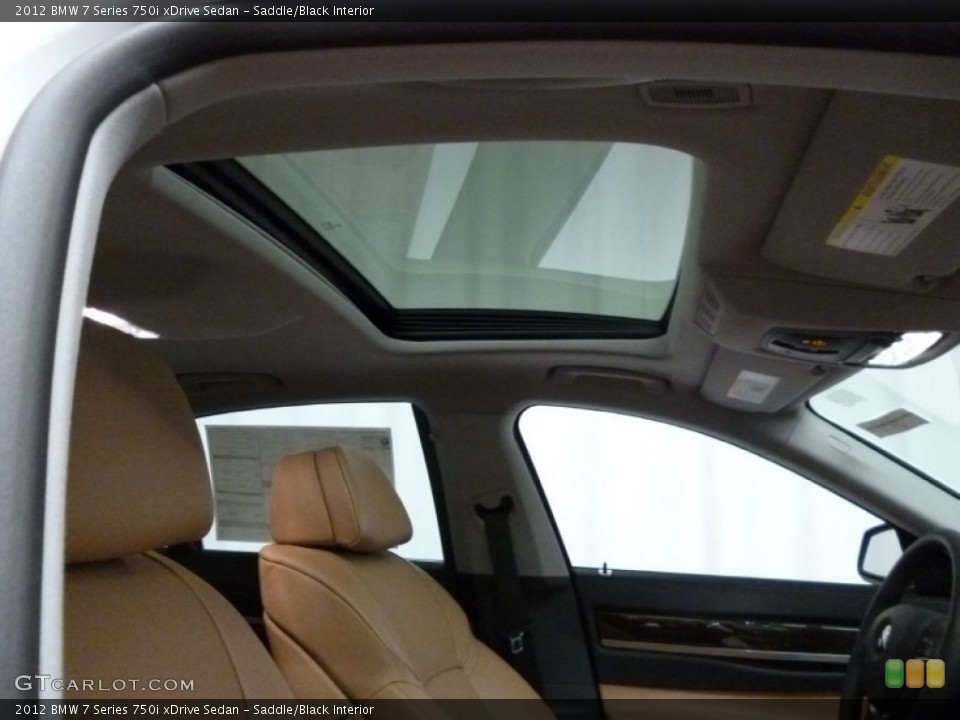 Saddle/Black Interior Sunroof for the 2012 BMW 7 Series 750i xDrive Sedan #60890930