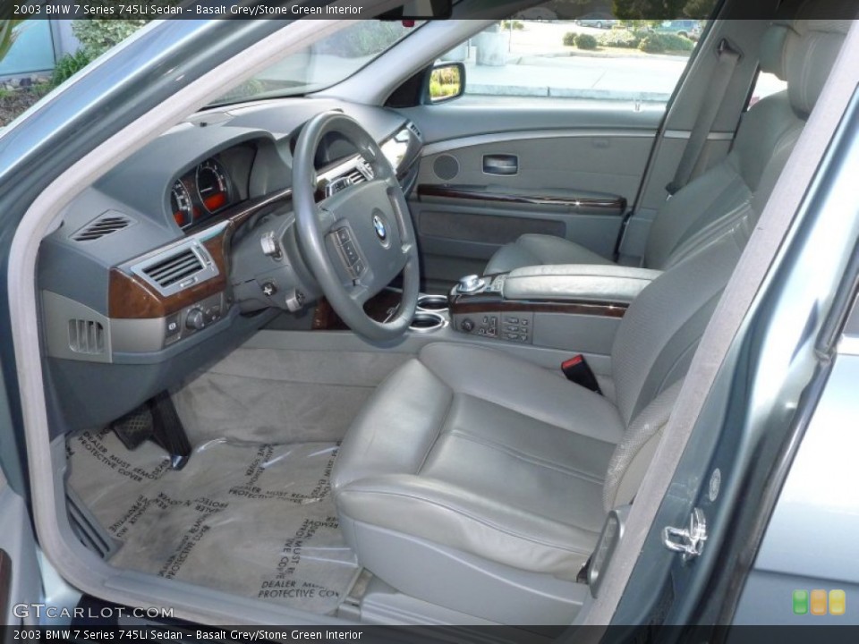 Basalt Grey/Stone Green Interior Photo for the 2003 BMW 7 Series 745Li Sedan #60899134
