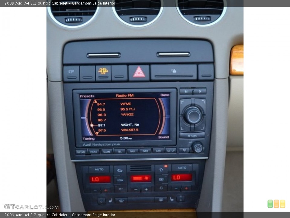 Cardamom Beige Interior Controls for the 2009 Audi A4 3.2 quattro Cabriolet #60899494