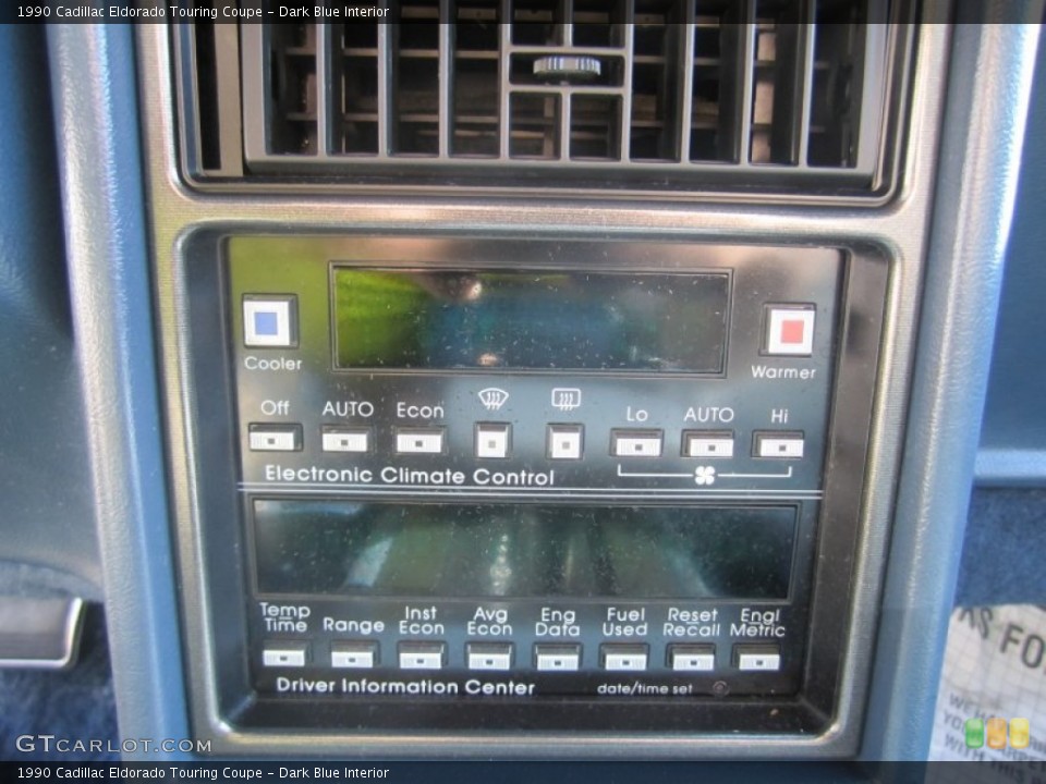 Dark Blue Interior Controls for the 1990 Cadillac Eldorado Touring Coupe #60904426