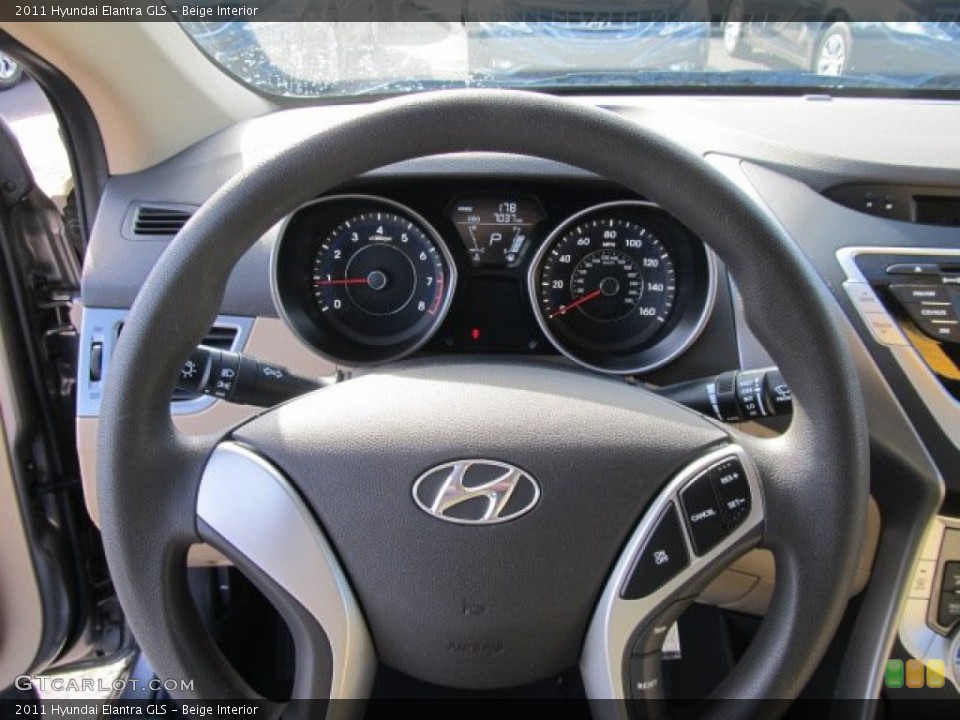 Beige Interior Steering Wheel for the 2011 Hyundai Elantra GLS #60904711