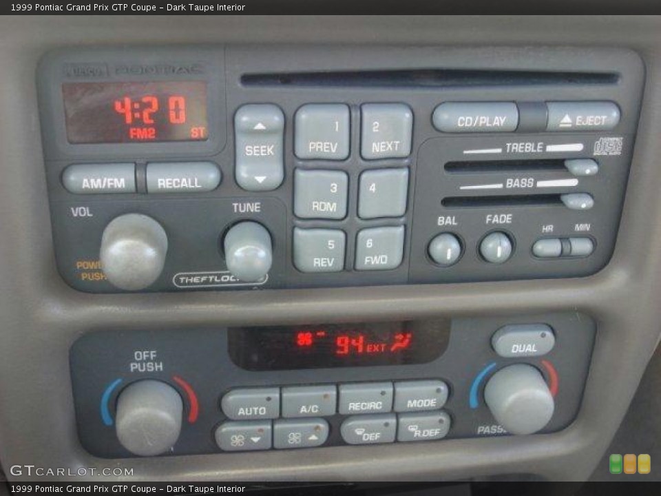 Dark Taupe Interior Audio System for the 1999 Pontiac Grand Prix GTP Coupe #60912332