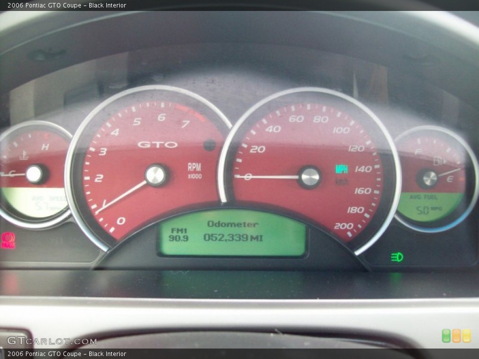 Black Interior Gauges for the 2006 Pontiac GTO Coupe #60912590