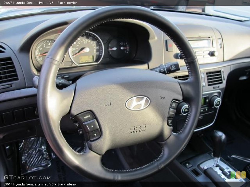 Black Interior Steering Wheel for the 2007 Hyundai Sonata Limited V6 #60913444