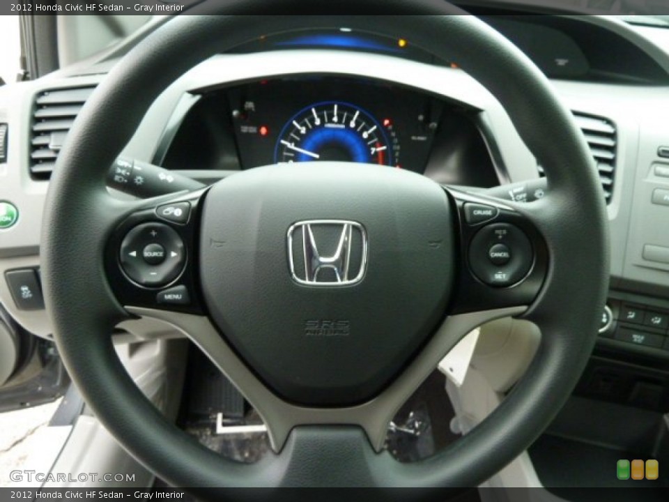 Gray Interior Steering Wheel for the 2012 Honda Civic HF Sedan #60919541