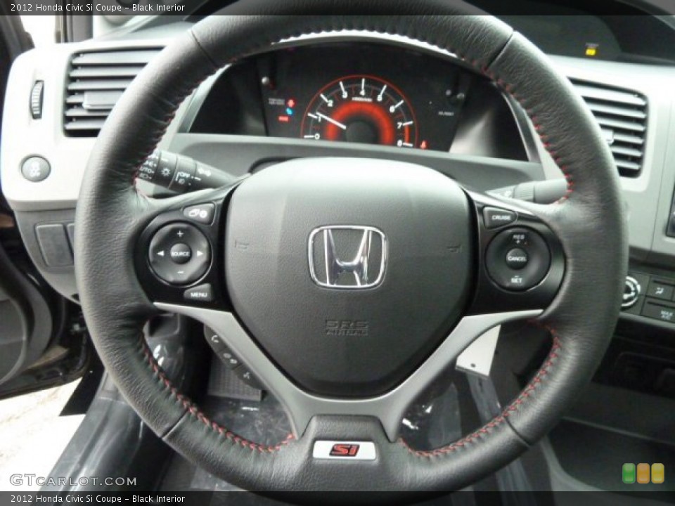 Black Interior Steering Wheel for the 2012 Honda Civic Si Coupe #60919697
