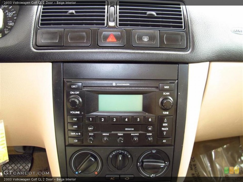 Beige Interior Controls for the 2003 Volkswagen Golf GL 2 Door #60920504