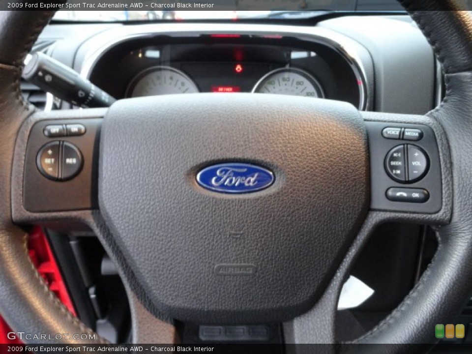 Charcoal Black Interior Steering Wheel for the 2009 Ford Explorer Sport Trac Adrenaline AWD #60928133