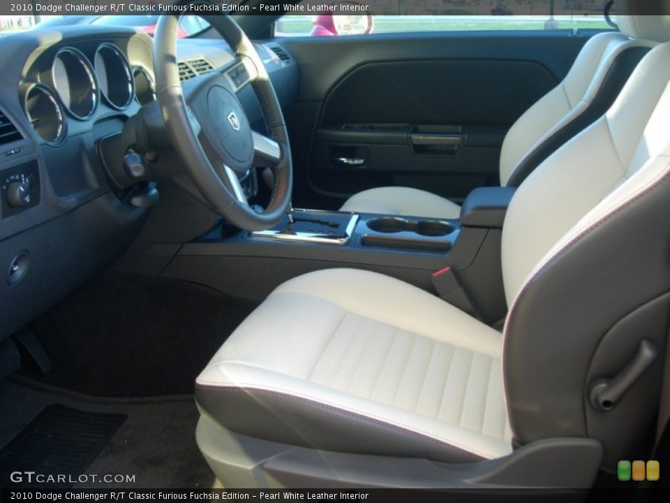 Pearl White Leather Interior Photo for the 2010 Dodge Challenger R/T Classic Furious Fuchsia Edition #60928580