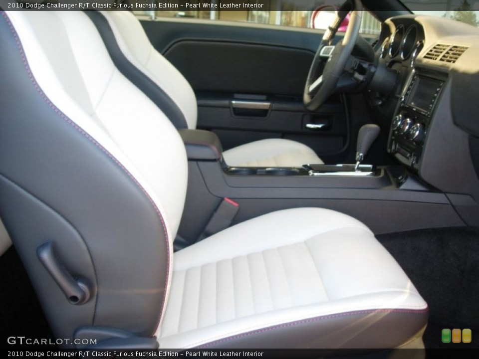 Pearl White Leather Interior Photo for the 2010 Dodge Challenger R/T Classic Furious Fuchsia Edition #60928589