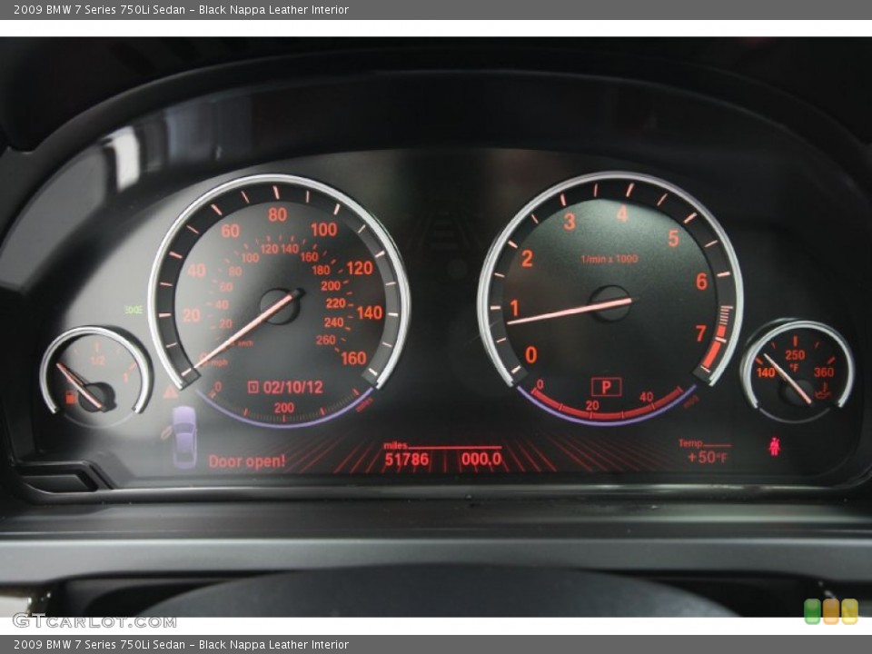Black Nappa Leather Interior Gauges for the 2009 BMW 7 Series 750Li Sedan #60943863