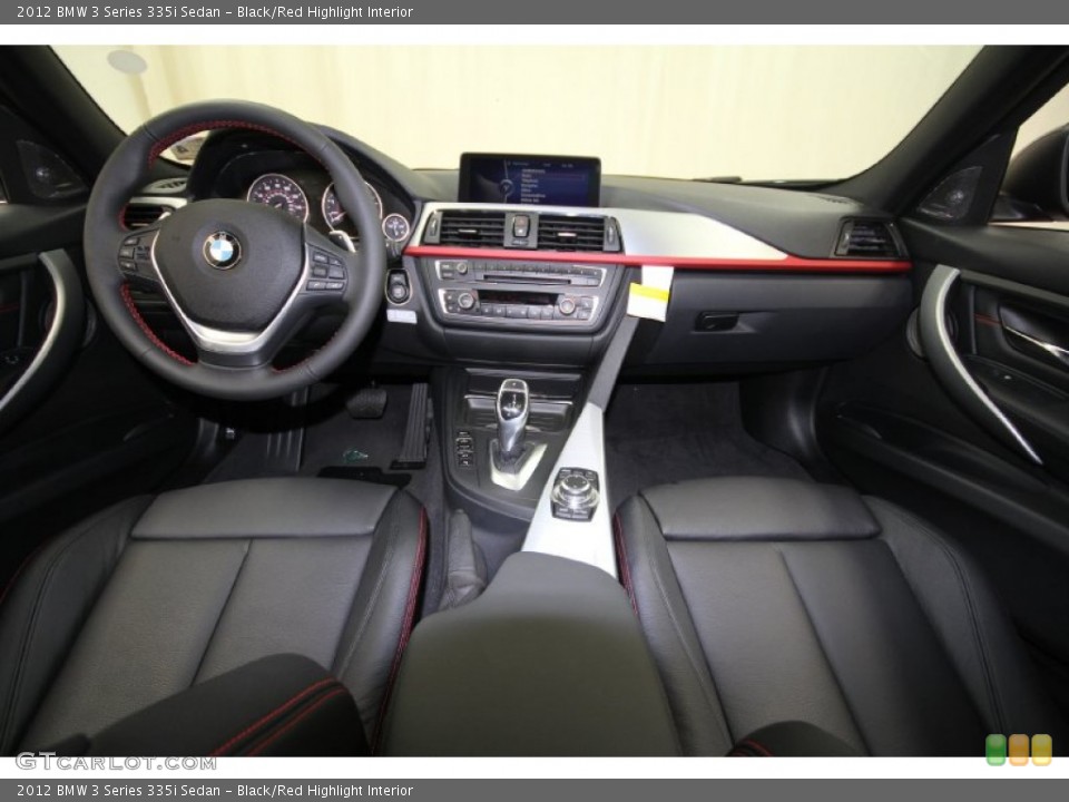 Black/Red Highlight Interior Dashboard for the 2012 BMW 3 Series 335i Sedan #60951003