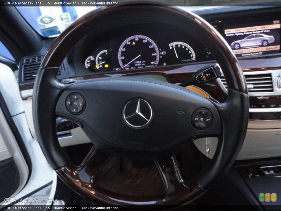 Black/Savanna Interior Steering Wheel for the 2009 Mercedes-Benz S 550 4Matic Sedan #60951060