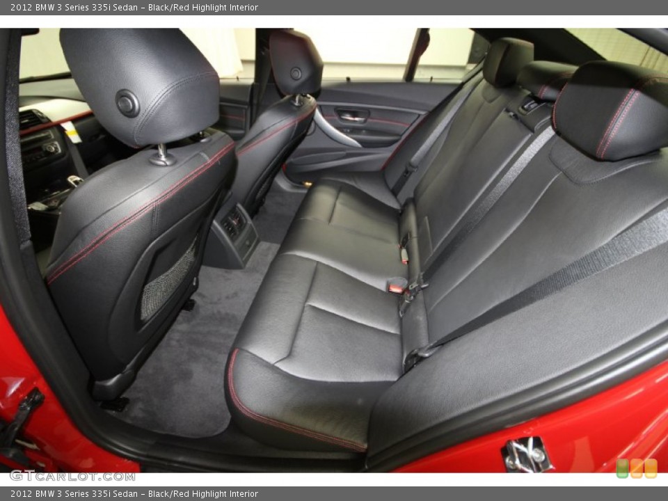 Black/Red Highlight Interior Photo for the 2012 BMW 3 Series 335i Sedan #60951090