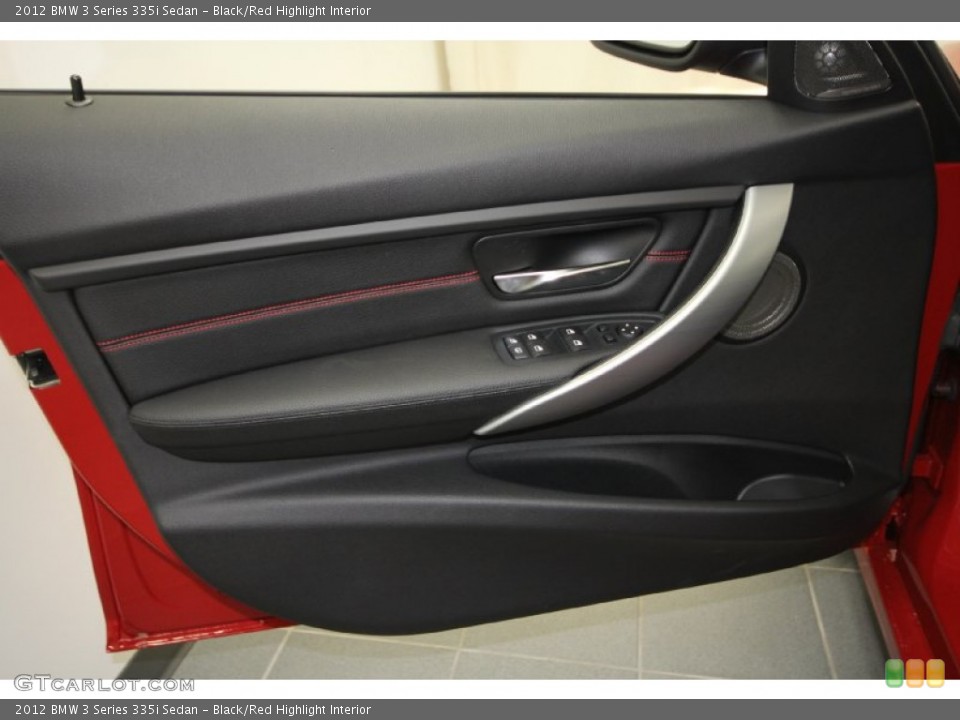 Black/Red Highlight Interior Door Panel for the 2012 BMW 3 Series 335i Sedan #60951099
