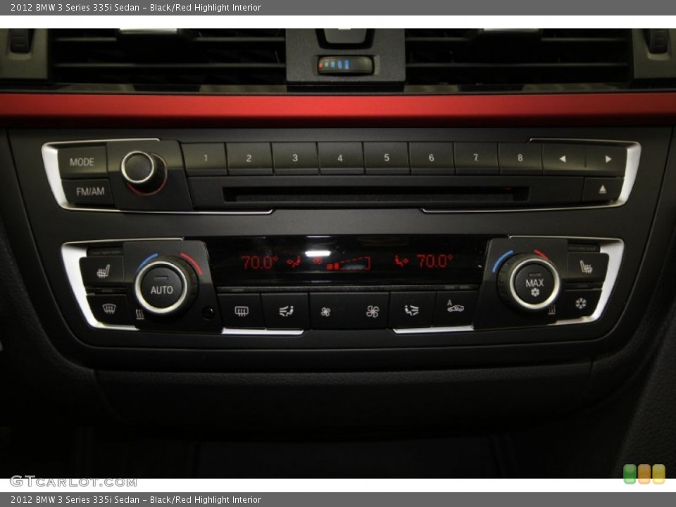 Black/Red Highlight Interior Controls for the 2012 BMW 3 Series 335i Sedan #60951126