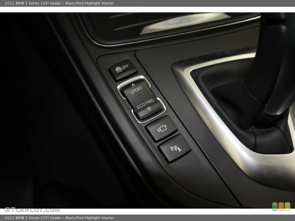 Black/Red Highlight Interior Controls for the 2012 BMW 3 Series 335i Sedan #60951144