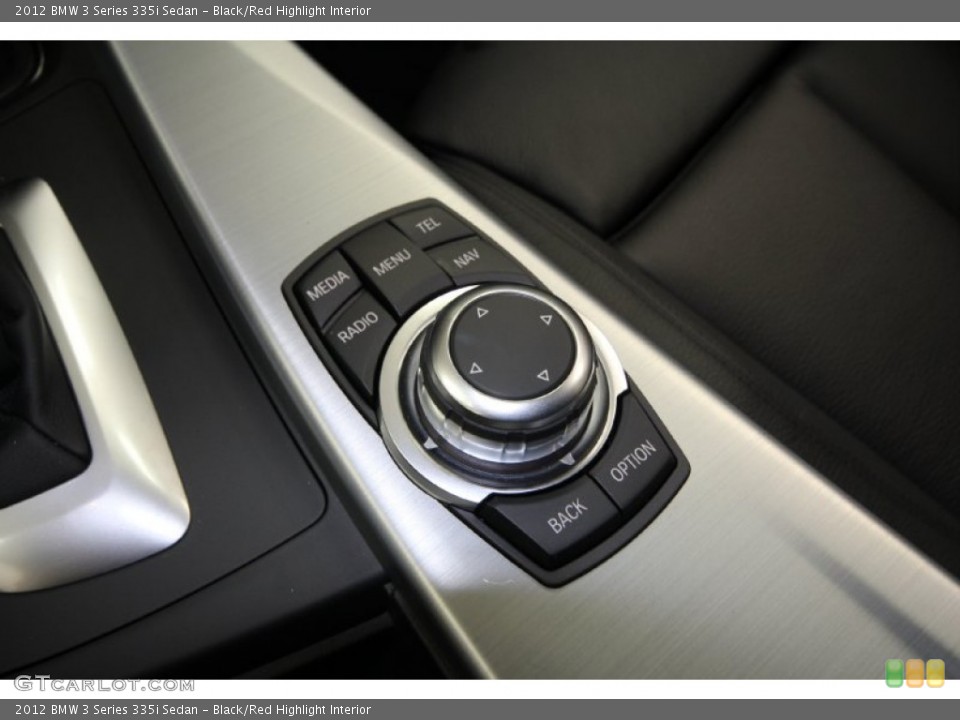 Black/Red Highlight Interior Controls for the 2012 BMW 3 Series 335i Sedan #60951153