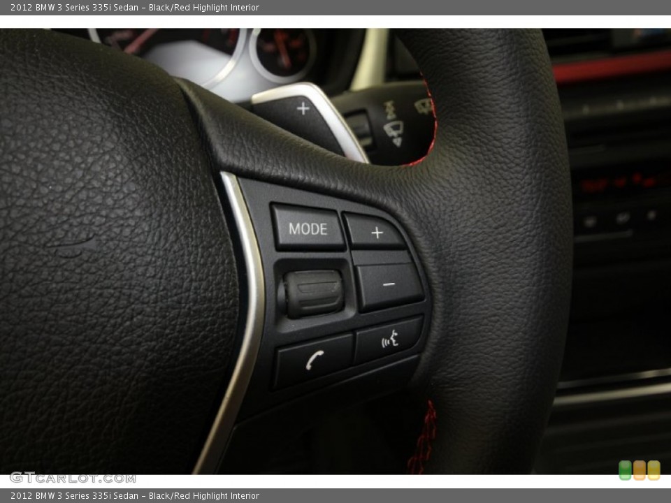 Black/Red Highlight Interior Controls for the 2012 BMW 3 Series 335i Sedan #60951177