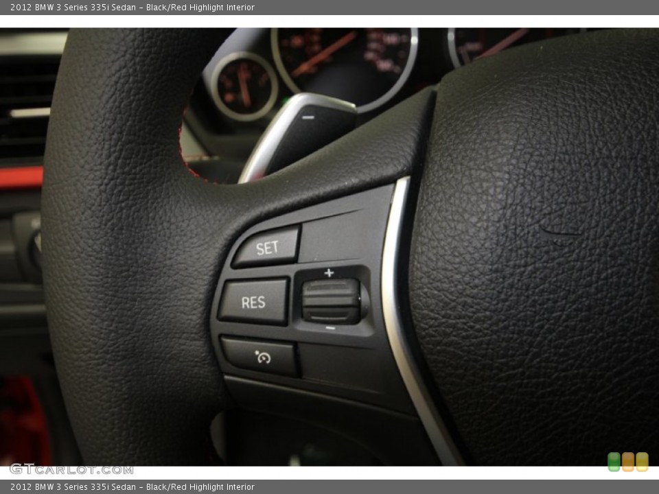 Black/Red Highlight Interior Controls for the 2012 BMW 3 Series 335i Sedan #60951186