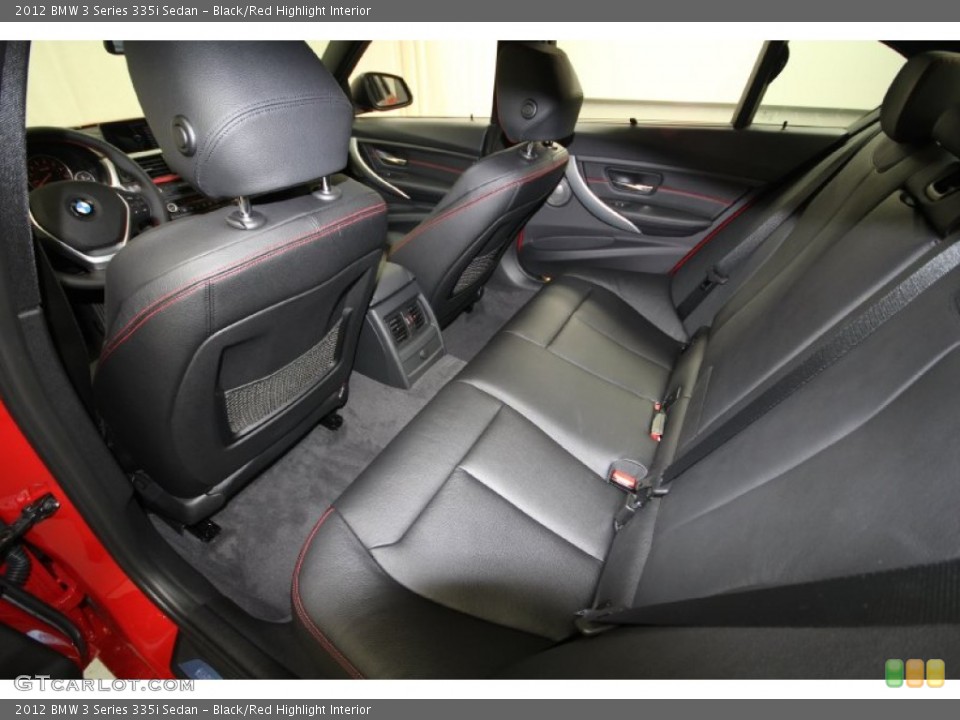 Black/Red Highlight Interior Photo for the 2012 BMW 3 Series 335i Sedan #60951205